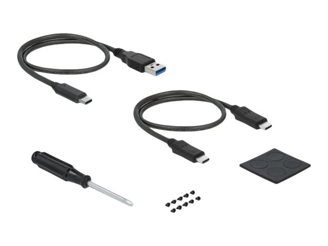 Delock External Enclosure for 2.5 SATA HDD  SSD with additional USB Type-C and Type-A Port and SD Slot - Speichergehäuse - 2.5 (6.4 cm)