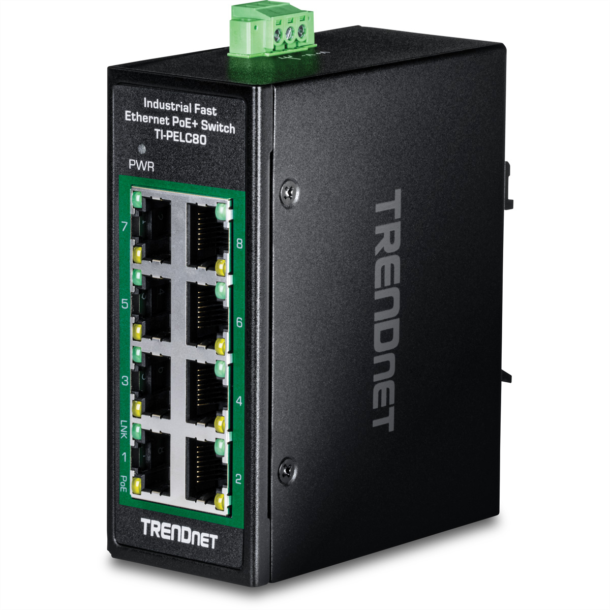 TRENDnet TI-PELC80 - Version V1.xR - Switch - industrial, mini - 8 x 10100 (PoE+)