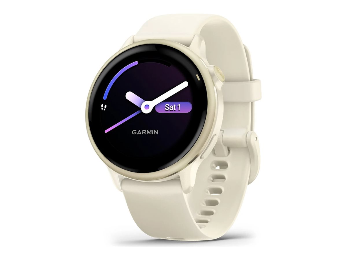Garmin vívoactive 6 - 42 mm - lunar-gold-anodisiertes Aluminium - intelligente Uhr mit Band - Silikon - Knochen - Handgelenkgröße 125-190 mm - Anzeige 3.04 cm (1.2")