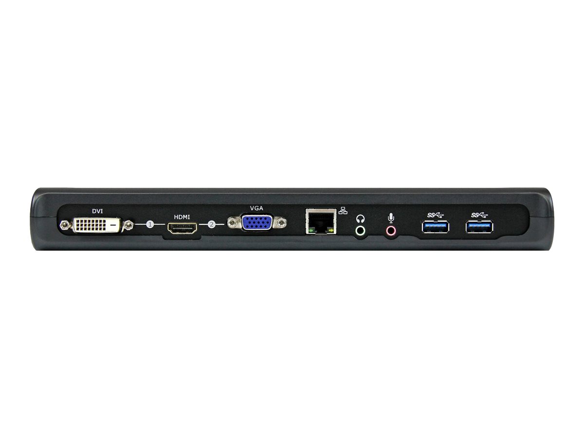 StarTech.com USB3SDOCKHDV USB Dockingstation, USB 3.0, dual Monitor, HDMI&reg & DVI VGA, RJ45 Ethernet Port, kompatibel mit WindowsmacOS (USB3SDOCKHDV)