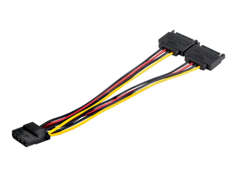 StarTech.com SATA auf 4-pin Molex Y-Kabel (15cm dual SATA Stromkabel 4-pol Splitter PVC)