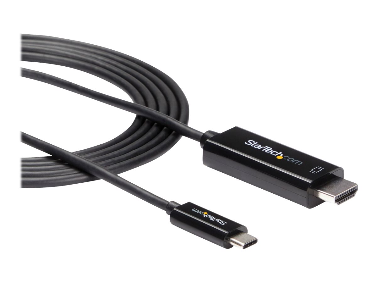 StarTech.com 6ft (2m) USB C to HDMI Cable, 4K 60Hz USB Type C to HDMI 2.0 Video Adapter Cable, Thunderbolt 3 Compatible, Laptop to HDMI MonitorDisplay, DP 1.2 Alt Mode HBR2 Cable, Black - 4K USB-C Video Cable (CDP2HD2MBNL)