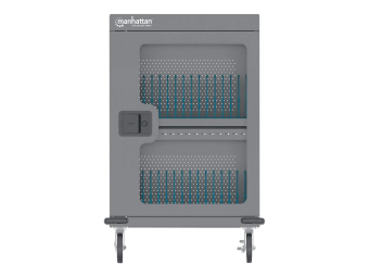Manhattan Charging CabinetCart via USB-C x32 Devices, Trolley, Power Delivery 18W per port (576W total)