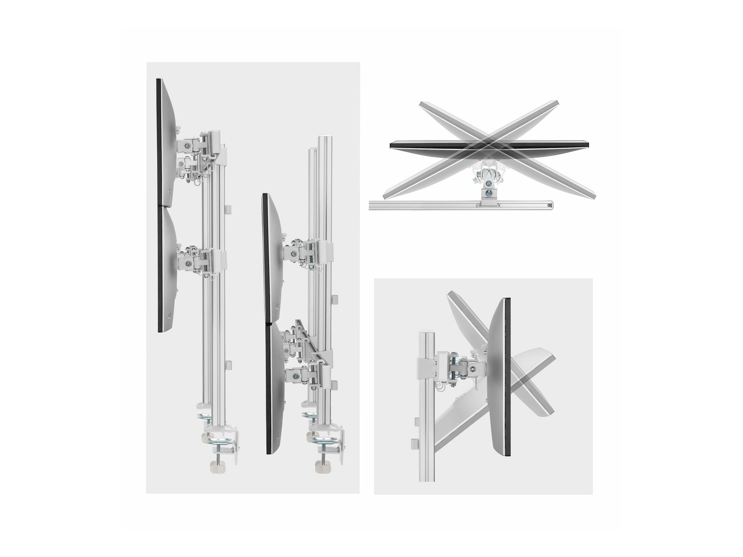 StarTech.com Six-Monitor Desk Mount w Crossbar, Up To 32" Screens17.6lb - Befestigungskit - für 6 LCD-Displays - Säule, dual - Stahl, Kunststoff - weiß - Bildschirmgröße 43.2-81.3 cm (17"-32")