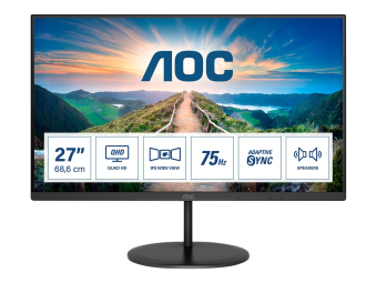 AOC Q27V4EA - LED-Monitor - 68.6 cm (27) - 2560 x 1440 QHD @ 75 Hz