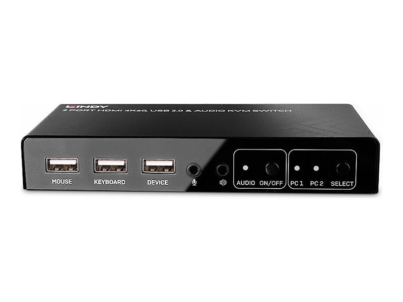 Lindy KVM-Audio-USB-Switch - HDMI 4K60, USB