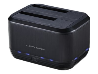 LC-Power LC-DOCK-U3-III - HDD-Dockingstation mit EinAus-Schalter, Klon-Funktion Schächte 2 - 2,5"  3,5" gemeinsam genutzt (6,4 cm8,9 cm gemeinsam genutzt)