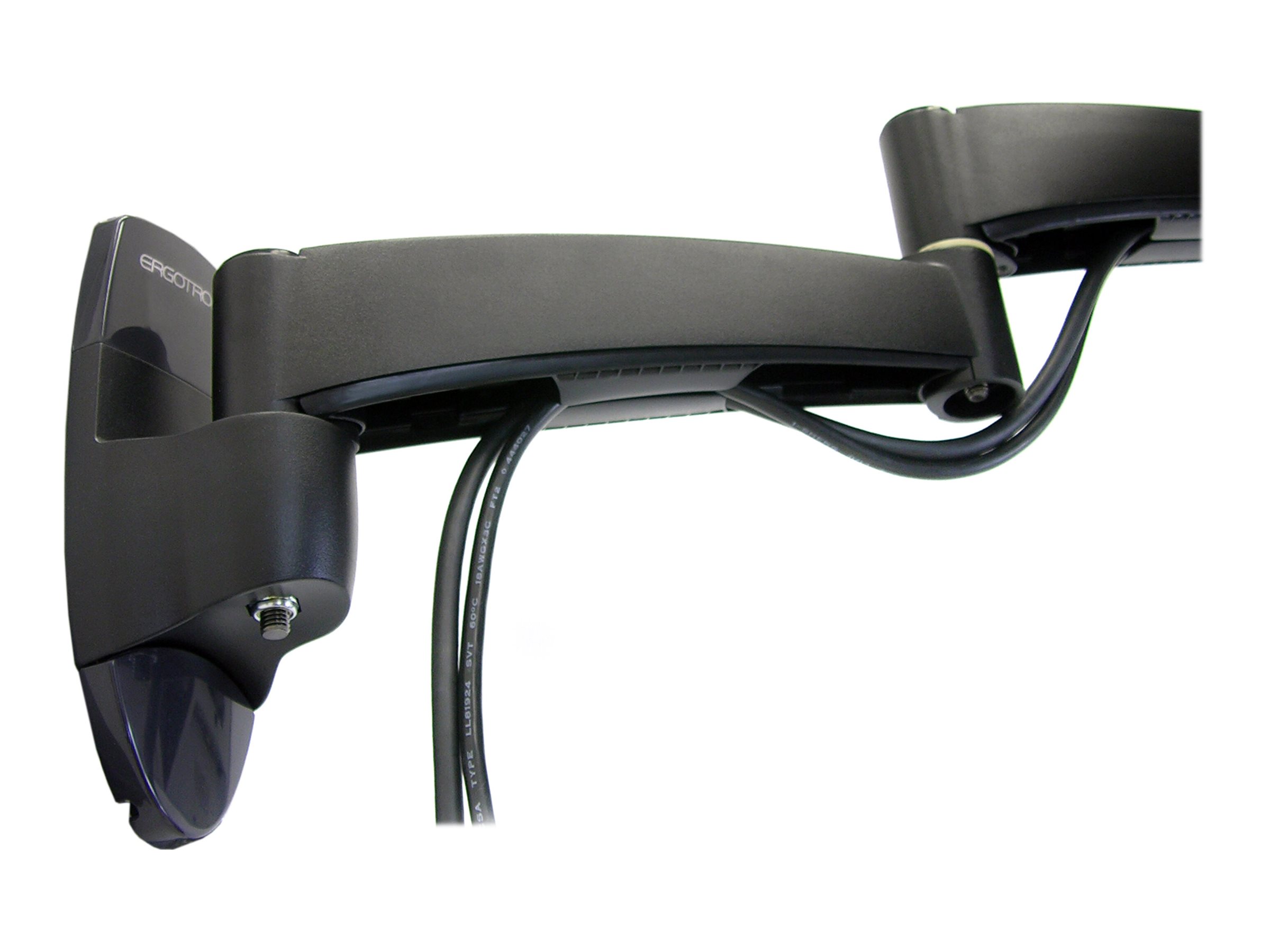 Ergotron 200 Series - Befestigungskit (Wandbefestigung, Doppelgelenkarm, Querstange, 2 Aufsätze, 2 VESA-Adapter) - einstellbarer Arm - für 2 LCD-Displays - Stahl - Schwarz - Bildschirmgröße bis zu 55,9 cm (bis zu 22 Zoll)