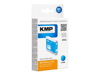 KMP B76C - 5.5 ml - Cyan - kompatibel - wiederaufbereitet - Tintenpatrone (Alternative zu Brother LC970C)