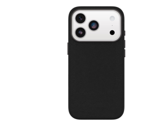 OtterBox Symmetry Series - Hintere Abdeckung für Mobiltelefon - kompatibel mit MagSafe - Kaktusleder, Polyurethan - Noir Ash (schwarz)