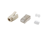 Equip Cat.6A RJ45 Geschirmter Stecker-Satz - 100 Stück pro Packung - RJ-45 - Edelstahl - Transparent - Weiß - Männlich - Gerade - Cat6a - Gold