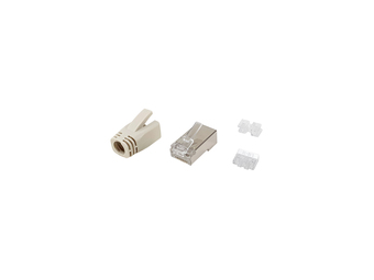 Equip Cat.6A RJ45 Geschirmter Stecker-Satz - 100 Stück pro Packung - RJ-45 - Edelstahl - Transparent - Weiß - Männlich - Gerade - Cat6a - Gold