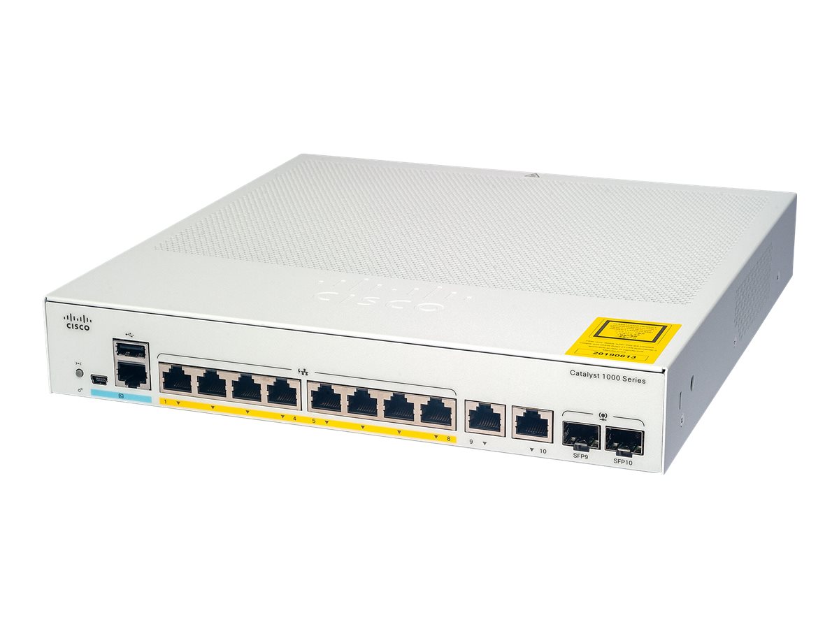 Cisco Catalyst 1000-8FP-E-2G-L - Switch - managed - 8 x 101001000 (PoE+)