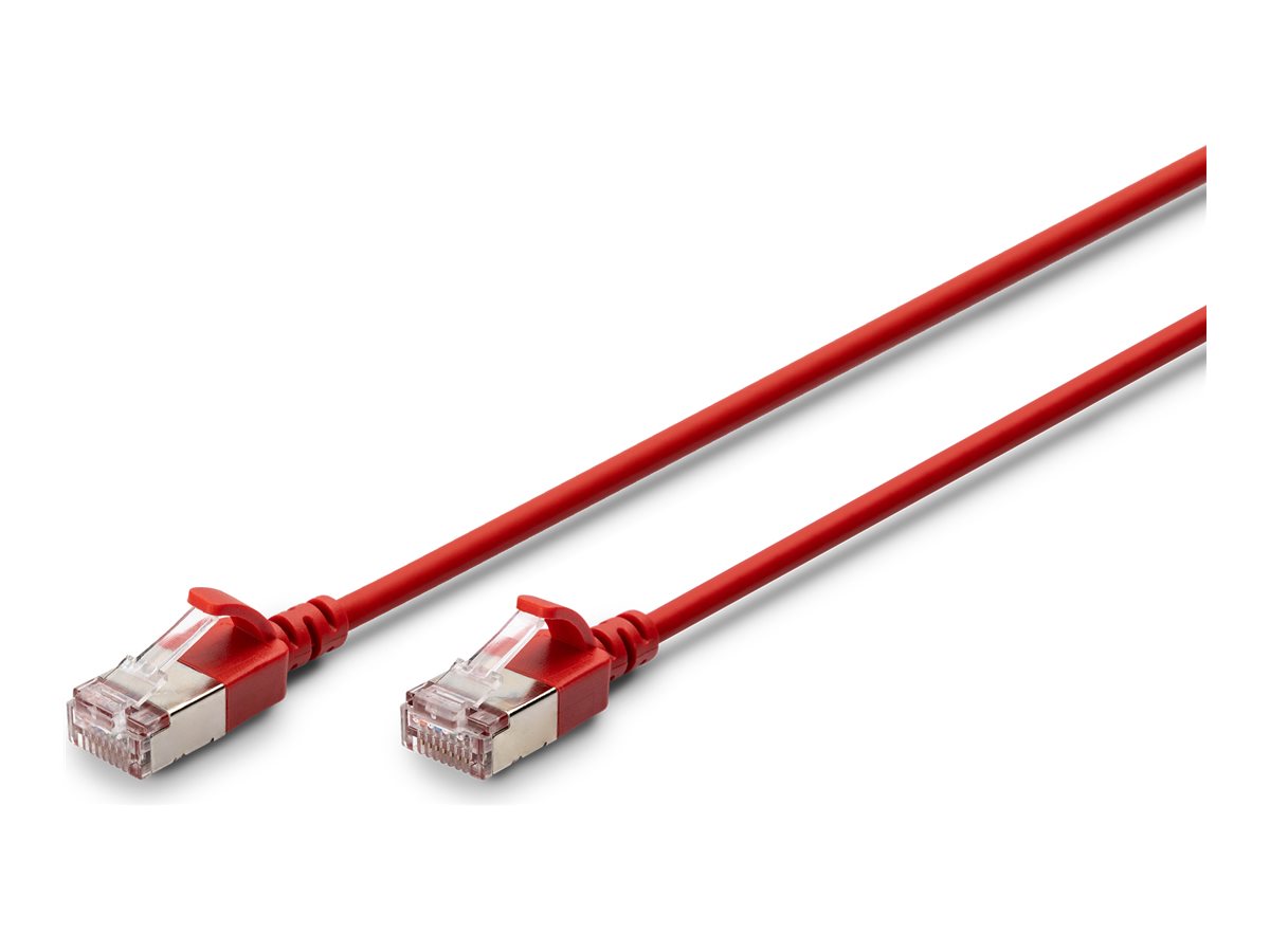DIGITUS CAT 6A F-FTP Slim Patchkabel, 0,5m, Rot