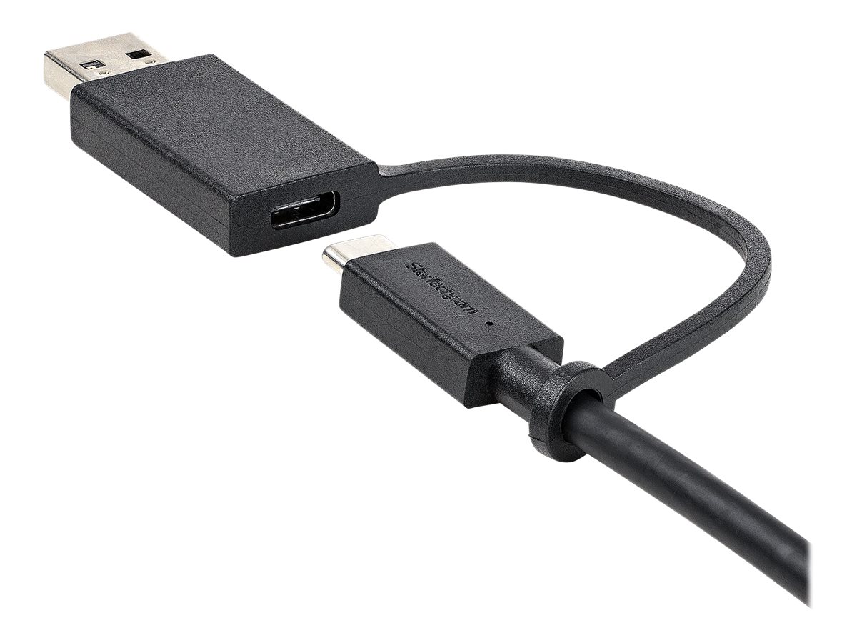 StarTech.com 1m USB-C Kabel mit USB-A Adapter Dongle - Hybrid 2-in-1 USB-C Kabel mit USB-A - USB-C auf USB-C (10Gbits - 100W PD)