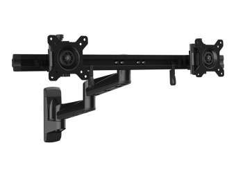StarTech.com Wandmontage Dual Monitorarm - Drehbar - Zweifach Monitorhalter - Für zwei 15" bis 24" Monitore - VESA Halterung - Stahl - Halterung - einstellbarer Arm - für 2 Monitore - stabiler Stahl - Bildschirmgröße 38.1-61 cm (15"-24")
