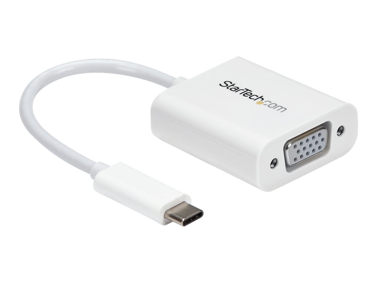 StarTech.com USB-C auf VGA Adapter - USB Typ-C zu VGA Video Konverter - Weiß - USBVGA-Adapter - 24 pin USB-C (M)