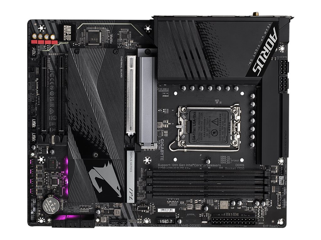 Gigabyte AORUS Z790 ELITE AX - 1.0 - Motherboard - ATX - LGA1700-Sockel - Z790 Chipsatz - USB-C 3.2 Gen 2x2, USB-C 3.2 Gen2, USB 3.2 Gen 1, USB 3.2 Gen 2 - 2.5 Gigabit LAN, Wi-Fi 6E, Bluetooth - Onboard-Grafik (CPU erforderlich)
