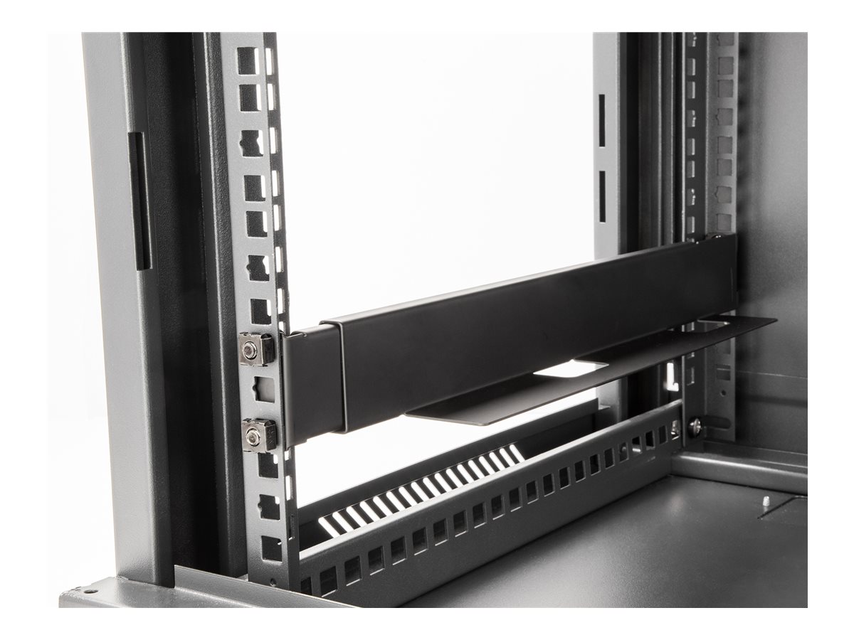 Delock Rack Bracket - einstellbare Länge 368 - 600 mm - Seite - Schwarz - 1U - 48.3 cm (19")