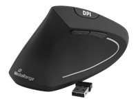 MEDIARANGE Vertikale Maus - ergonomisch - Für Linkshänder - optisch - 6 Tasten - kabellos - 2.4 GHz - kabelloser Empfänger (USB)