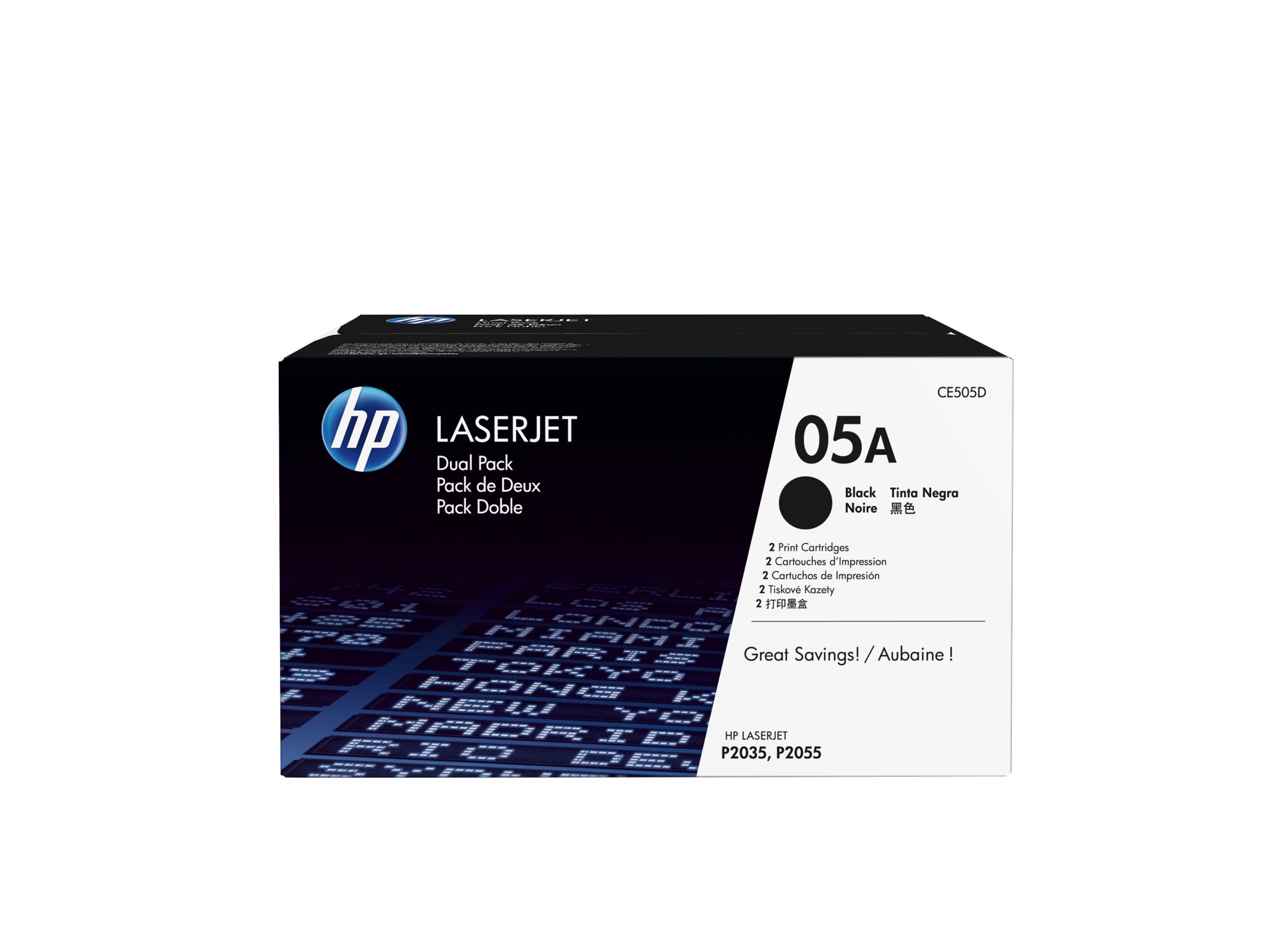 HP 05A - 2er-Pack - Schwarz - original - LaserJet - Tonerpatrone (CE505D)
