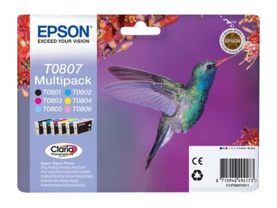 Epson T0807 Multipack - 6er-Pack - 44.4 ml