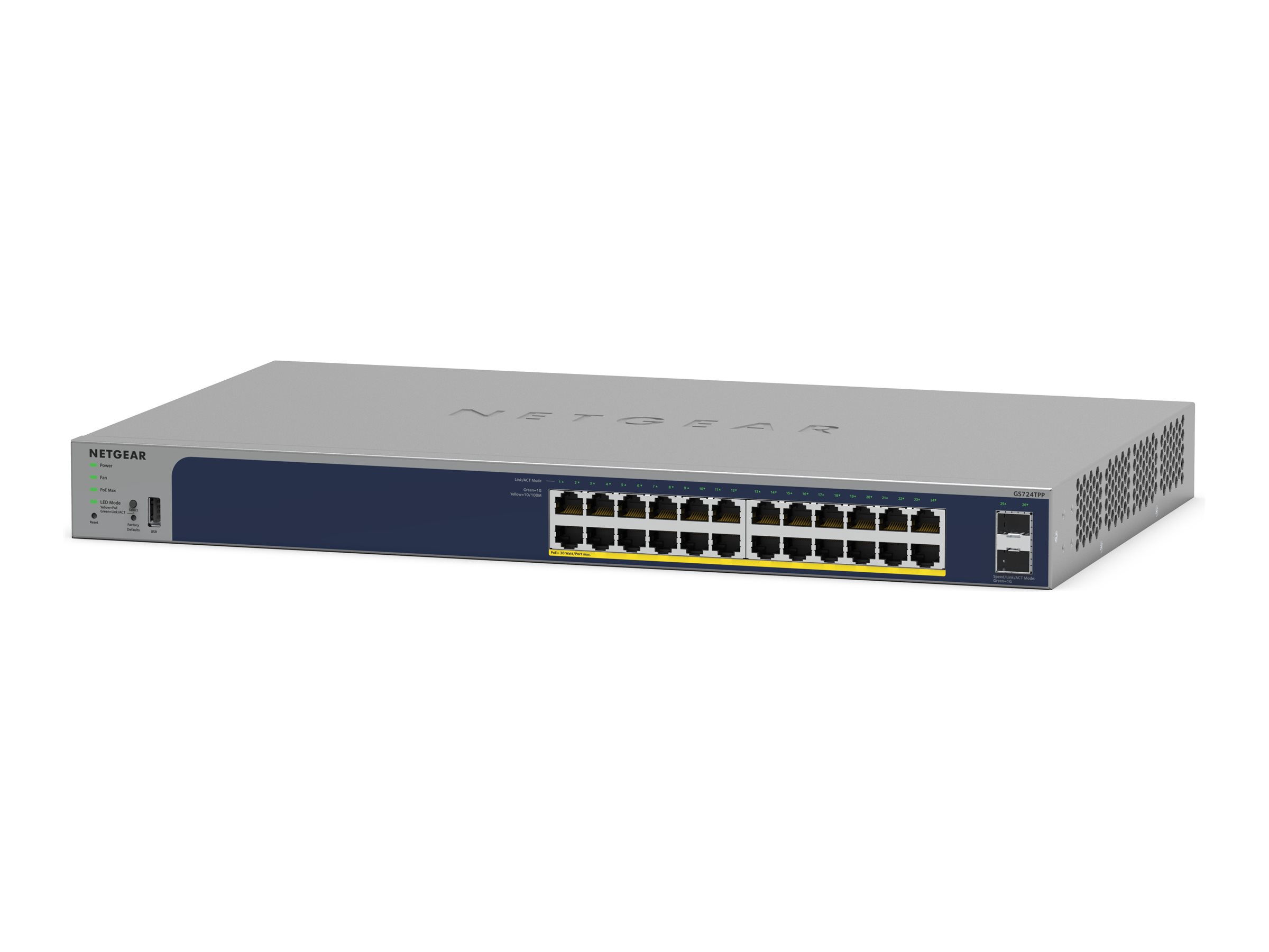Netgear Smart GS728TPP - Switch - L3 Lite - Smart - 24 x 101001000 (PoE+)