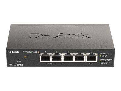 D-Link DGS 1100-05PDV2 - Switch - Smart - 5 x 101001000 (2 PoE)
