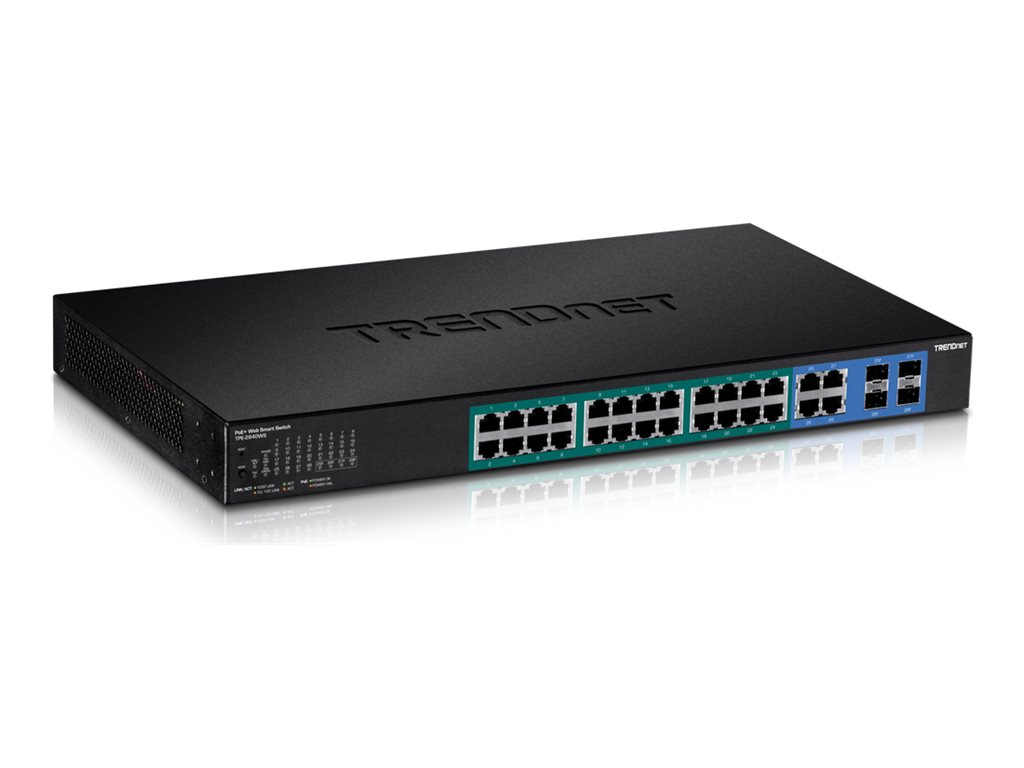 TRENDnet TPE TPE-2840WS 28-Port Gigabit Web Smart PoE+ Switch - Switch - managed - 4 x 101001000 (PoE+)