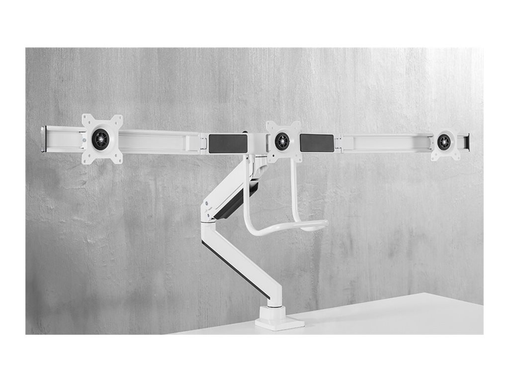 Neomounts NM-D775DX3 - Befestigungskit - Voll beweglich - für 3 LCD-Anzeigen - Aluminium - weiß - Bildschirmgröße 43.2-61 cm (17"-24")