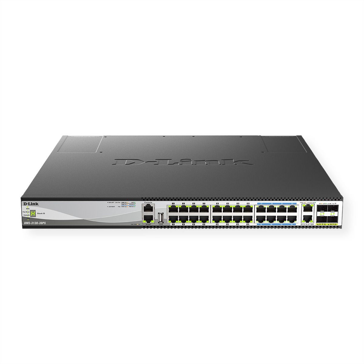 D-Link DMS 3130-30PS - Switch - Multi-Gigabit - L3 - managed - 16 x 10010002.5G (PoE+)