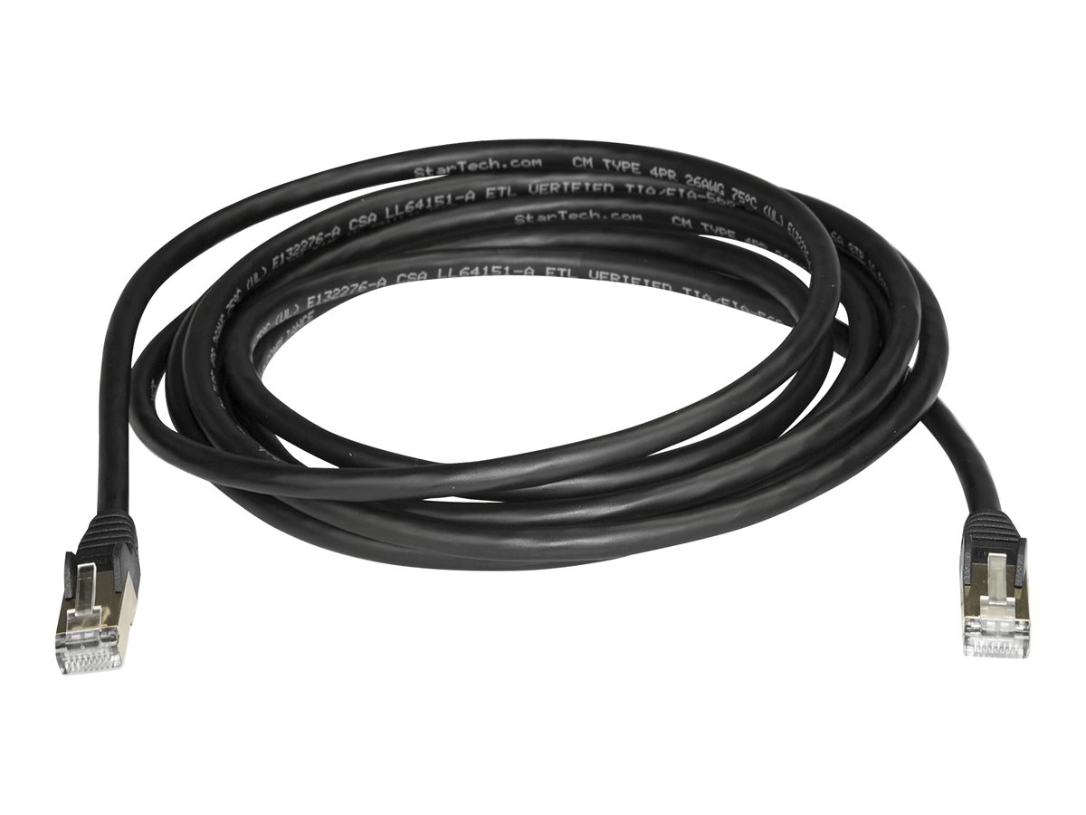 StarTech.com Startech 3m CAT6A Ethernet Cable, 10 Gigabit Shielded Snagless RJ45 100W PoE Patch Cord, CAT 6A 10GbE STP Network Cable wStrain Relief, Black, UL Certified WiringTIA - Category 6A - 26AWG (6ASPAT3MBK)