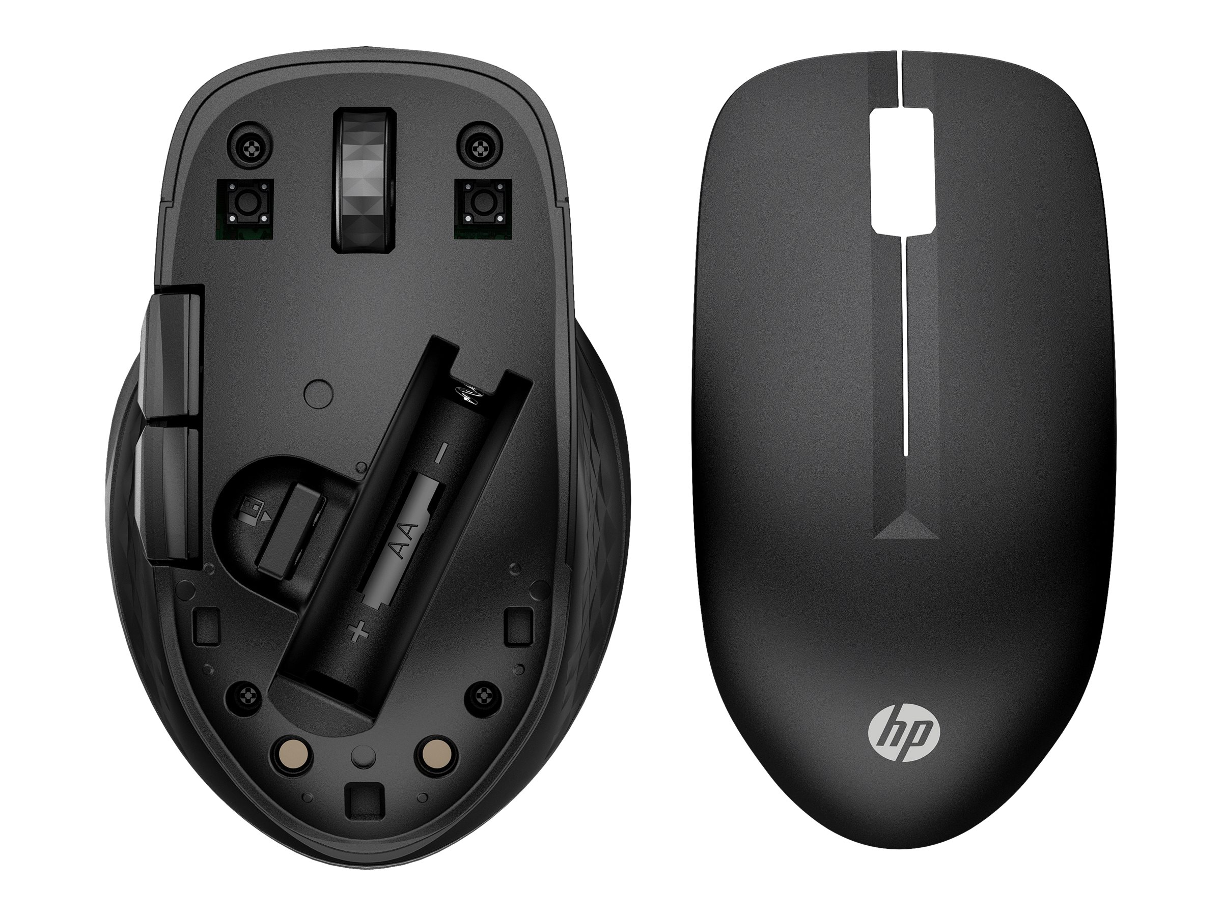 HP 430 - Maus - Multi-Gerät - ergonomisch - rechts- und linkshändig - 5 Tasten - kabellos - Bluetooth 5.0, 2.4 GHz - kabelloser Empfänger (USB)