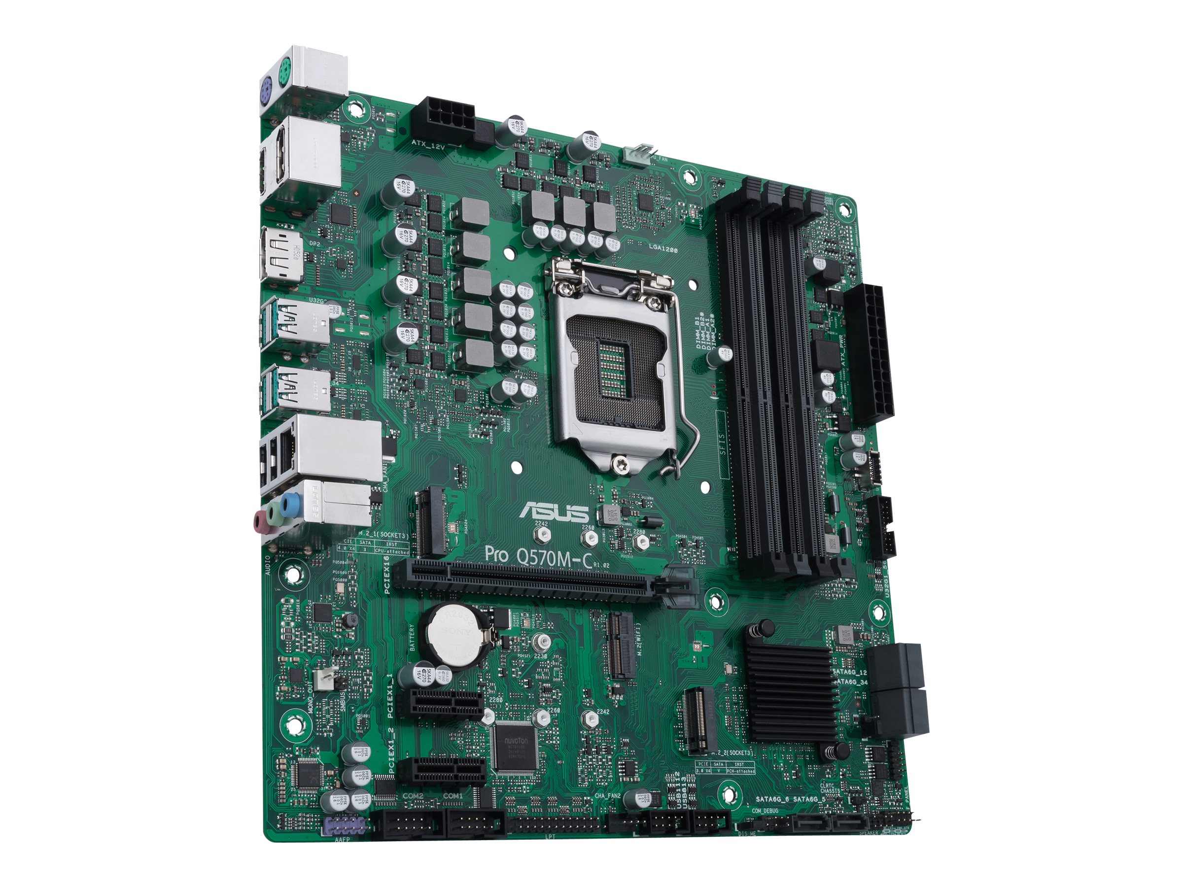 ASUS Pro Q570M-CCSM - Motherboard - micro ATX - LGA1200-Sockel - Q570 Chipsatz - USB 3.2 Gen 2, USB-C Gen1, USB 3.2 Gen 1 - Gigabit LAN - Onboard-Grafik (CPU erforderlich)