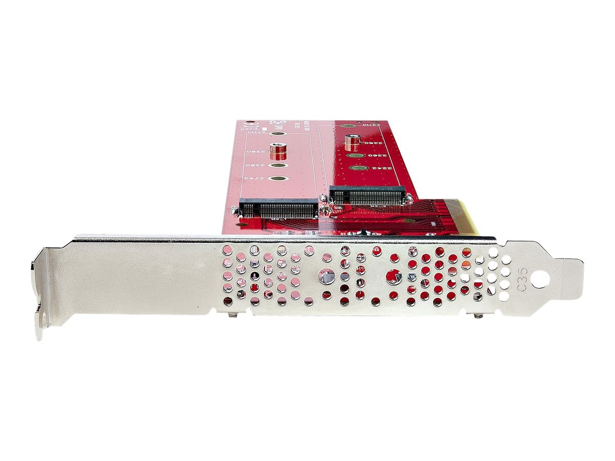 StarTech.com Dual M 2 PCIe AdapterKarte, PCIe x8 x16 auf Dual AHCI oder NVMe M.2 SSDs, PCI Express 4.0, 7,8GBs pro Laufwerk, Bifurkation Erforderlich - WindowsLinux Kompatibel (DUAL-M2-PCIE-CARD-B)