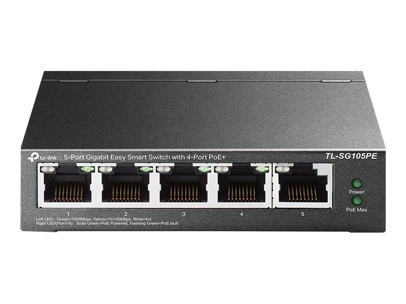 TP-LINK TL-SG105PE - Switch - managed - 5 x 101001000 (4 PoE+)