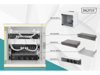 DIGITUS Netzwerk-Set 254 mm (10") - 6HE,  312 x 300 mm (B x T)
