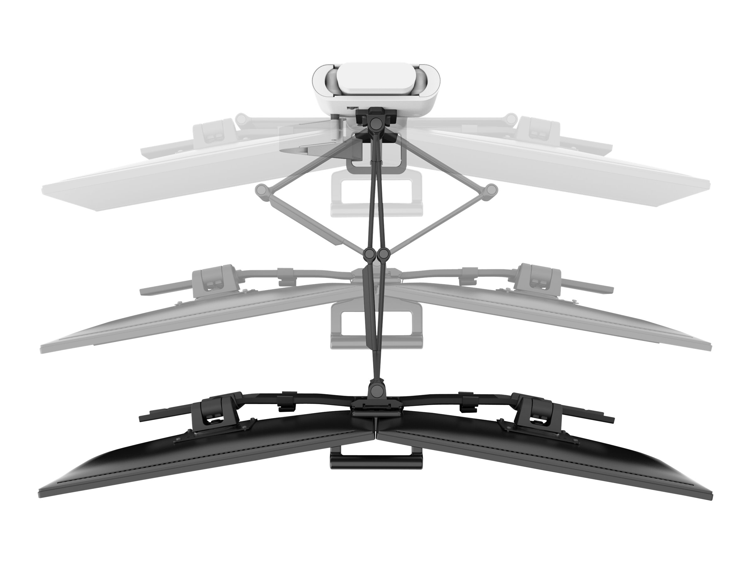 Ergotron TRACE - Befestigungskit (Griff, Basis, Hubsäule, Verlängerungsarm, Bogen, 2 Schiebegelenke, 2-teilige Tischklemme) - Konstante Krafttechnologie - für 2 LCD-Displays - weiß - Bildschirmgröße bis zu 68,6 cm (bis zu 27 Zoll)