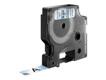 Dymo D1 Standard - Polyester - selbstklebend - schwarz auf durchsichtig - Rolle (1,2 cm x 7 m)