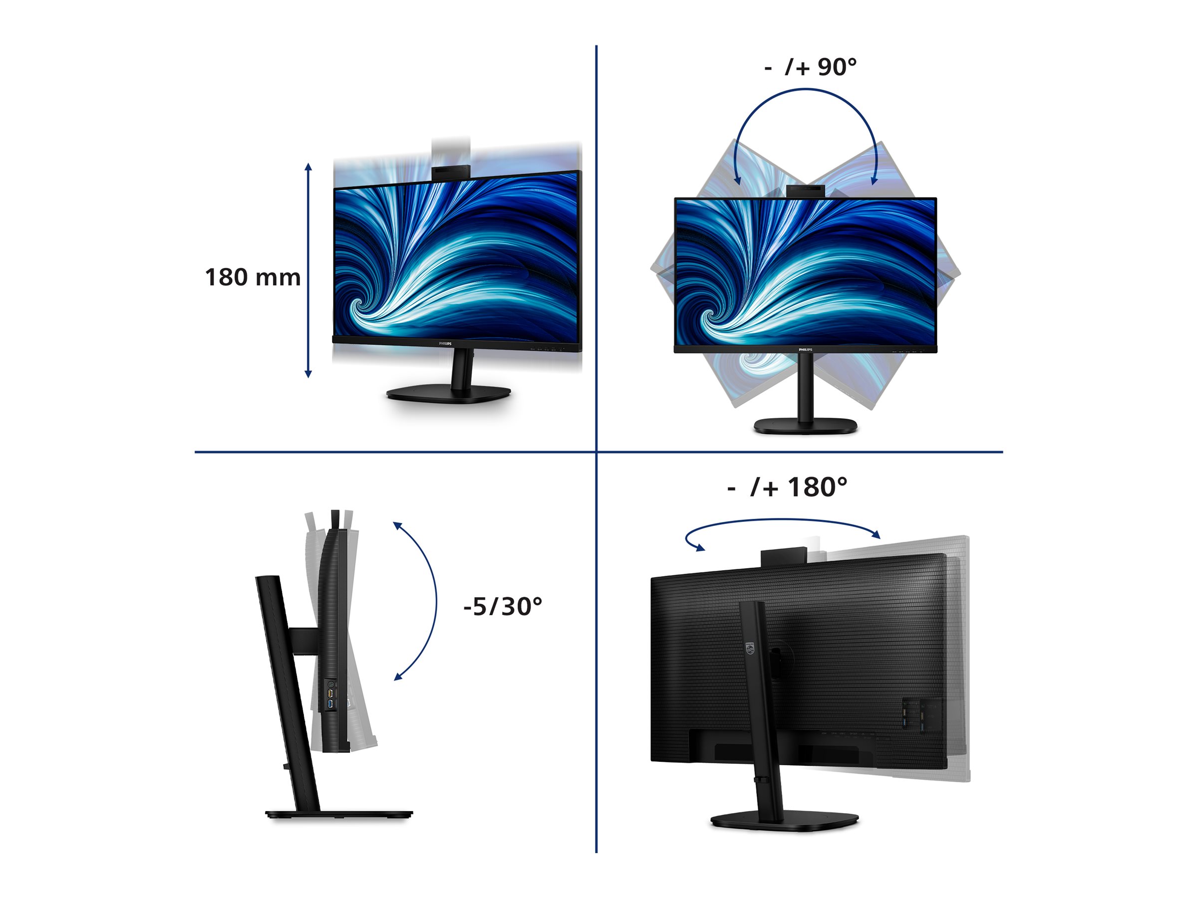 Philips 32B2U3601H - 3000 Series - LED-Monitor - 81.3 cm (32")