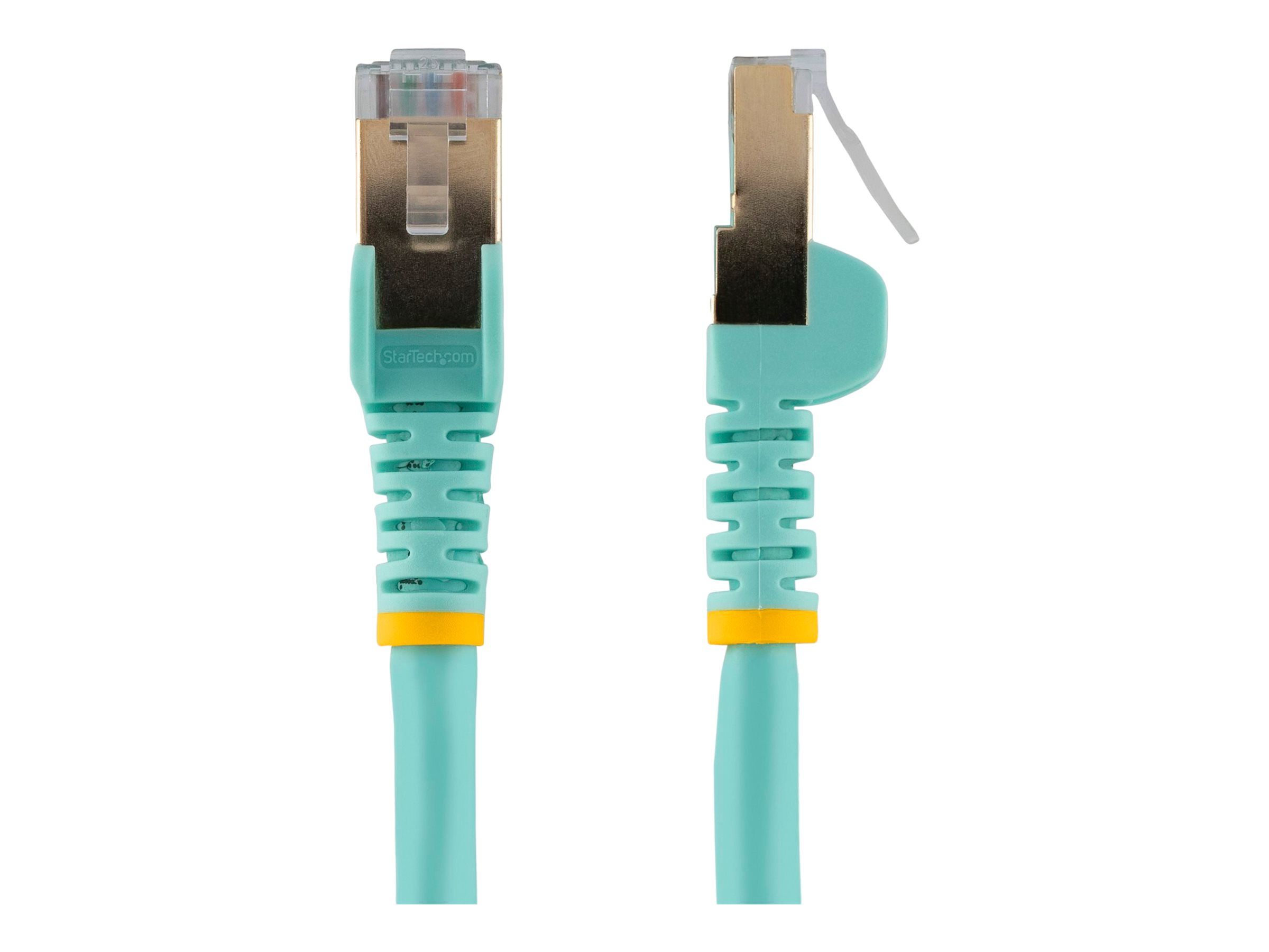 StarTech.com 3m CAT6A Ethernet Cable, 10 Gigabit Shielded Snagless RJ45 100W PoE Patch Cord, CAT 6A 10GbE STP Network Cable wStrain Relief, Aqua, UL Certified WiringTIA - Category 6A - 26AWG (6ASPAT3MAQ)