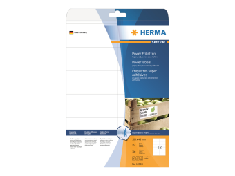 HERMA Special - Papier - matt - extra stark selbstklebend - weiß - 105 x 48 mm 300 Etikett(en) (25 Bogen x 12)