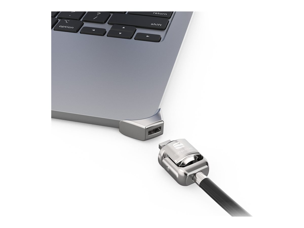 Compulocks Ledge Lock Adapter for MacBook Air 15" M2-M4 with Keyed Cable Lock Silver - Sicherheitskit - Schlüsselschloss - für Apple MacBook Air (15.3 Zoll, M2, Mitte 2023)