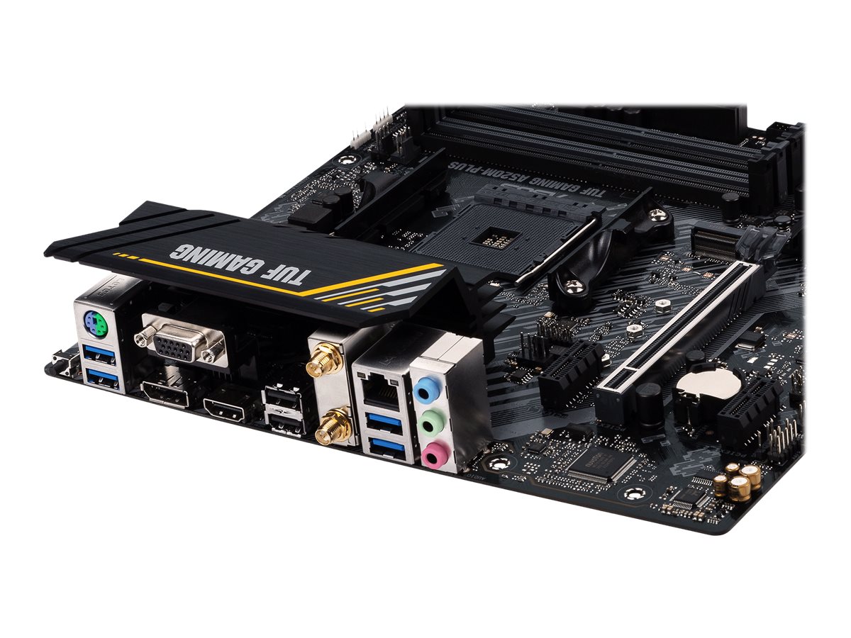 ASUS TUF GAMING A520M-PLUS WIFI - Motherboard - micro ATX - Socket AM4 - AMD A520 Chipsatz - USB 3.2 Gen 1 - Gigabit LAN, Wi-Fi, Bluetooth - Onboard-Grafik (CPU erforderlich)