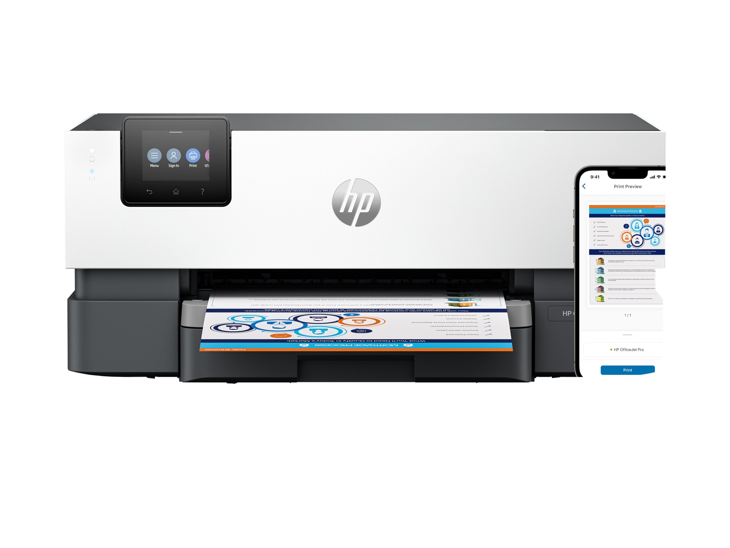 HP Officejet Pro 9110b - Drucker - Farbe - Duplex - Tintenstrahl - A4Legal - 1200 x 1200 dpi - bis zu 22 SeitenMin. (einfarbig)