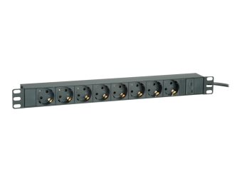 ROLINE Steckdosenleiste (Rack - einbaufähig) - 250 V - 2300 Watt - Eingabe, Eingang IEC 60320 C14 - Ausgangsanschlüsse 8 - 1U - 48.3 cm (19")