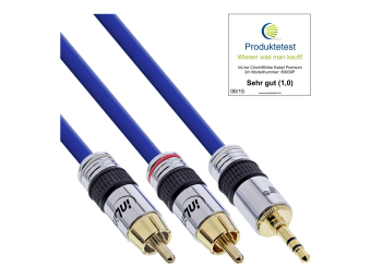 InLine CinchKlinke Kabel - PREMIUM - 2x Cinch Stecker an 35mm Klinke - 10m