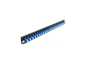 Delock Rack-Montageblech für Glasfaser-Spleißbox - Vorderseite - LC SM X 24 - Blau - 1U - 48.3 cm (19")