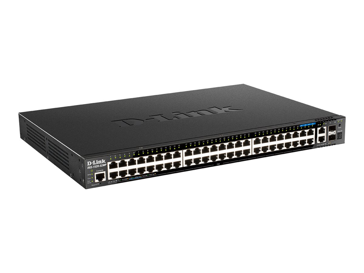 D-Link DGS 1520-52MP - Switch - L3 - Smart - 44 x 101001000 (PoE+)