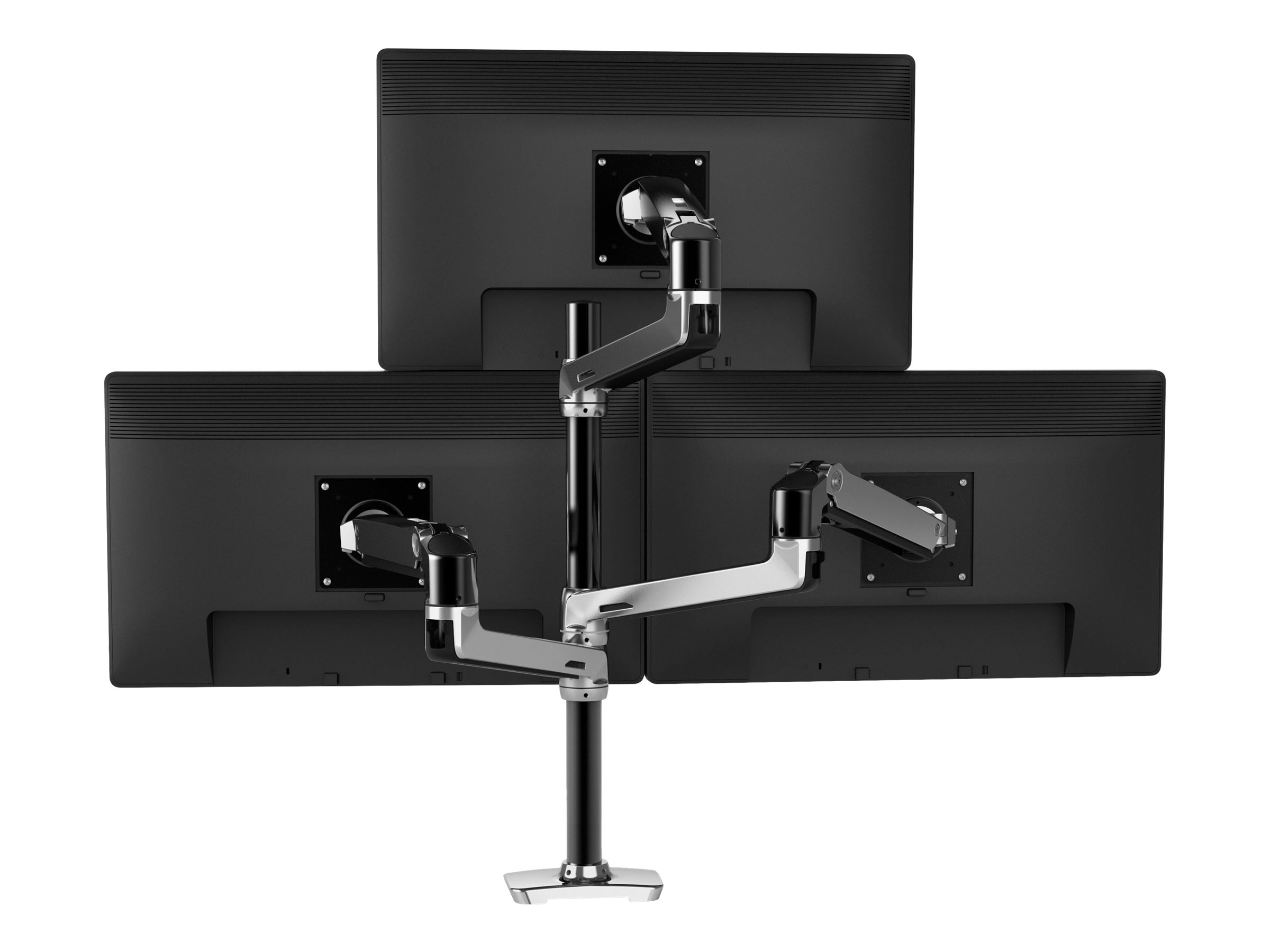 Ergotron LX - Befestigungskit (Doppelarm, hohe Säule) - für 2 LCD-Displays - Aluminium, Stahl - poliertes Aluminium mit schwarzen Akzenten - Bildschirmgröße bis zu 101,6 cm (bis zu 40 Zoll)